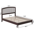 Quincy Full Wood Low Profile Platform Bed in Espresso