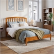 Quincy Full Wood Low Profile Platform Bed in Light Toffee