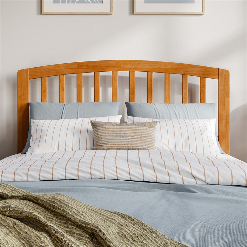 Quincy Full Wood Low Profile Platform Bed in Light Toffee