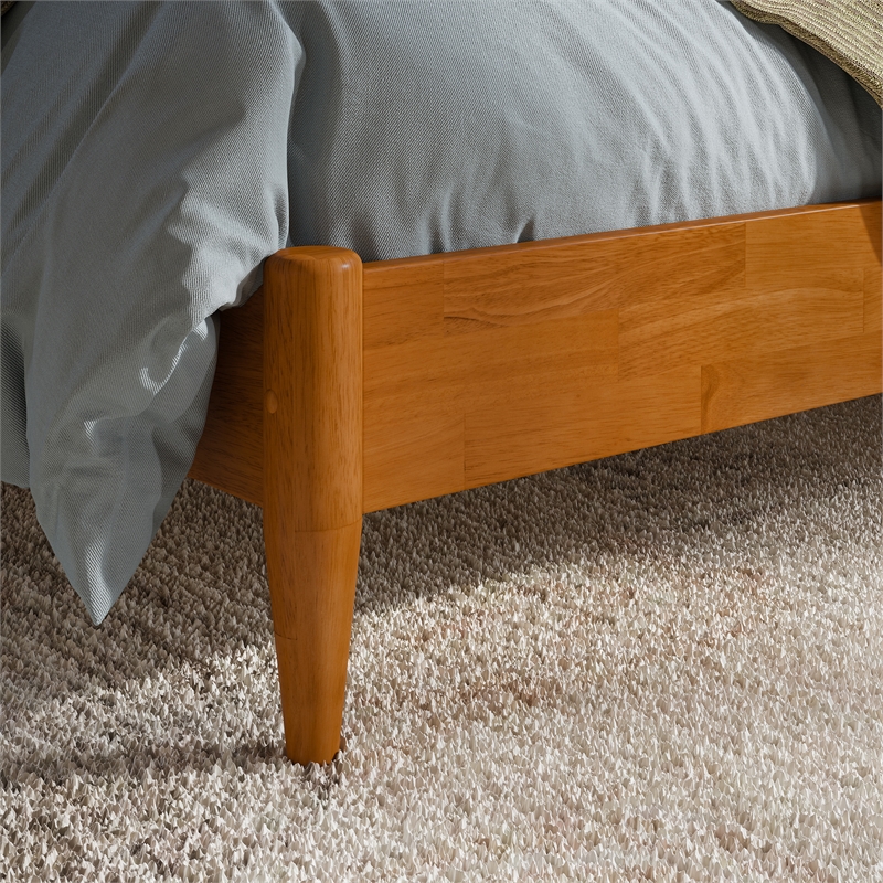 Quincy Full Wood Low Profile Platform Bed in Light Toffee
