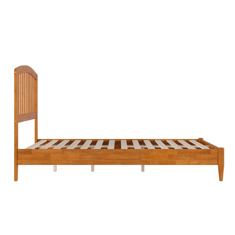 Quincy Full Wood Low Profile Platform Bed in Light Toffee