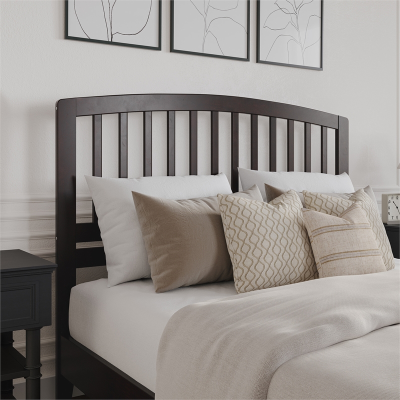 Quincy Queen Wood Low Profile Platform Bed in Espresso