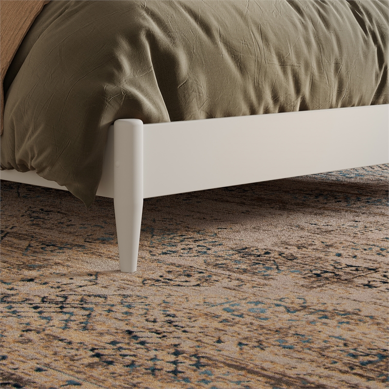 Quincy Queen Wood Low Profile Platform Bed in White