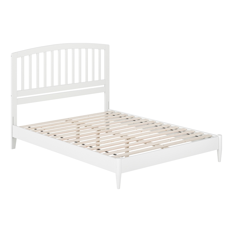 Quincy Queen Wood Low Profile Platform Bed in White