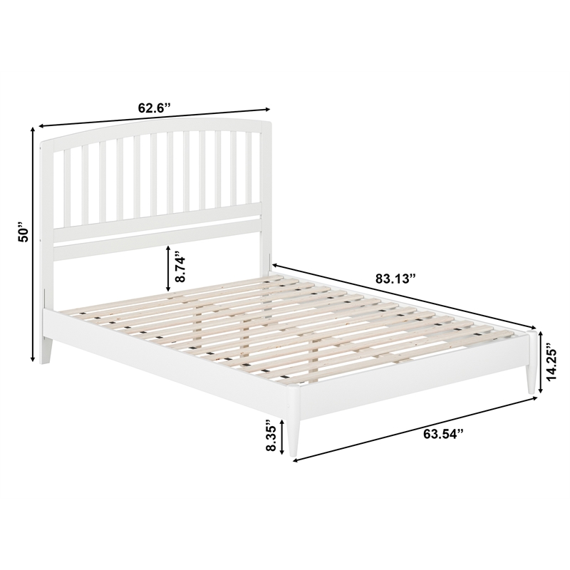 Quincy Queen Wood Low Profile Platform Bed in White