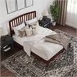 Quincy Queen Wood Low Profile Platform Bed in Walnut