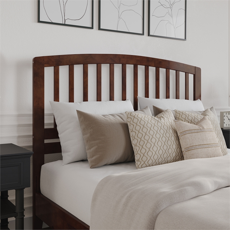 Quincy Queen Wood Low Profile Platform Bed in Walnut