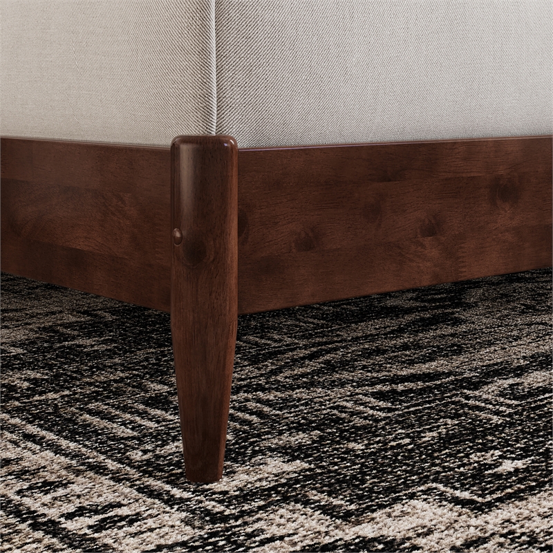 Quincy Queen Wood Low Profile Platform Bed in Walnut