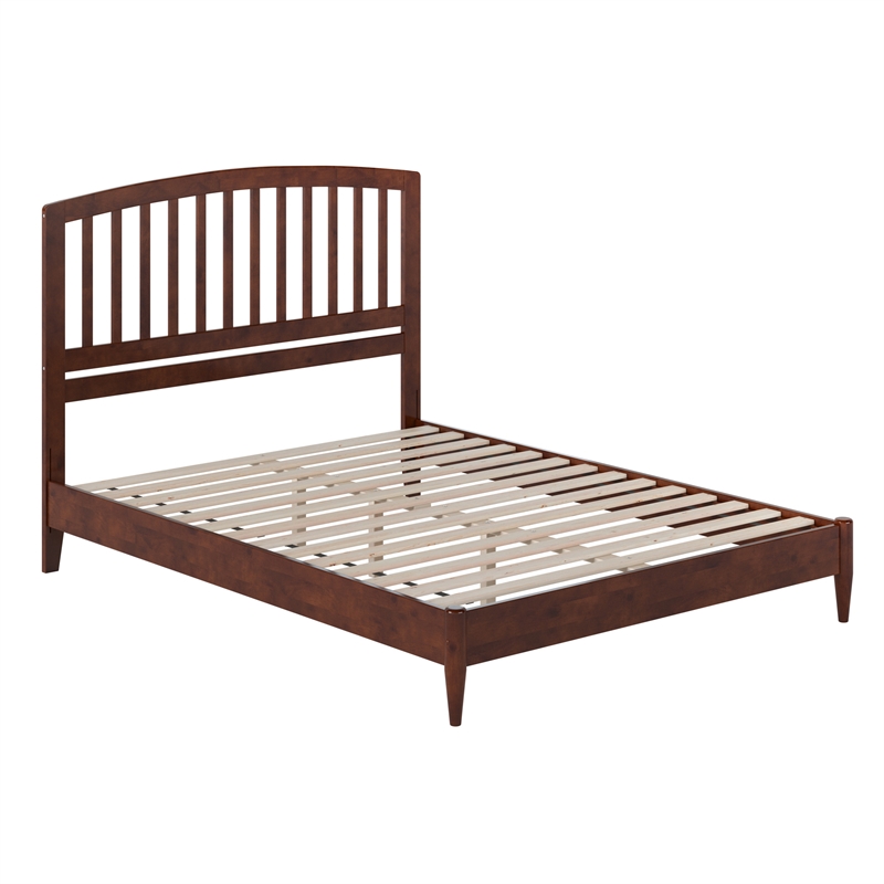 Quincy Queen Wood Low Profile Platform Bed in Walnut