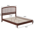 Quincy Queen Wood Low Profile Platform Bed in Walnut