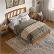 Quincy Queen Wood Low Profile Platform Bed in Light Toffee