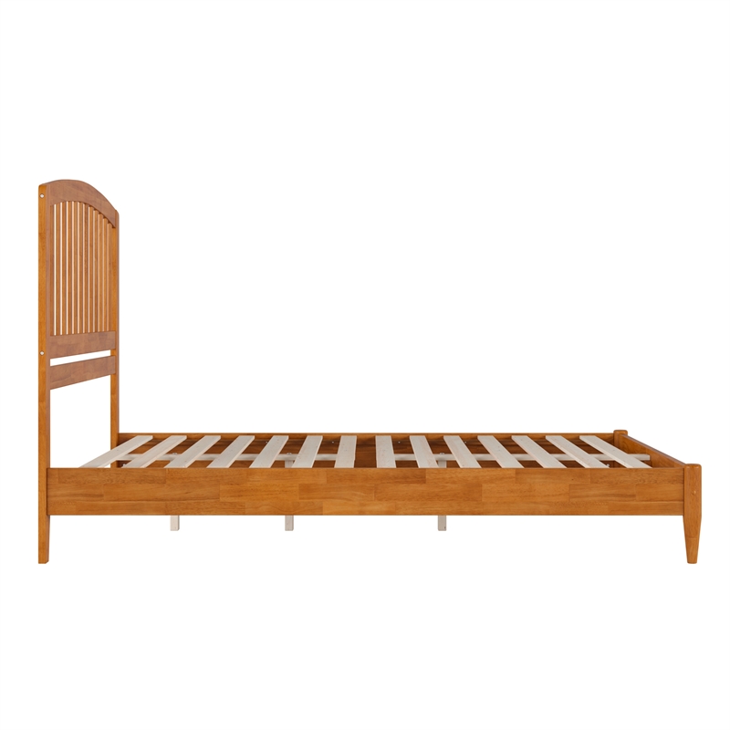 Quincy Queen Wood Low Profile Platform Bed in Light Toffee