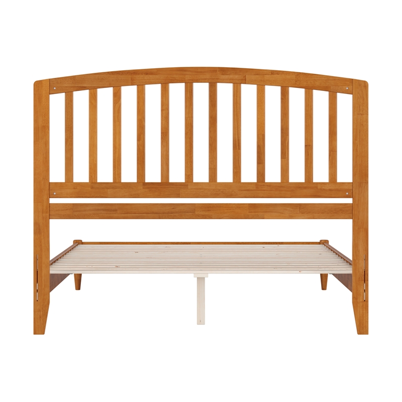 Quincy Queen Wood Low Profile Platform Bed in Light Toffee