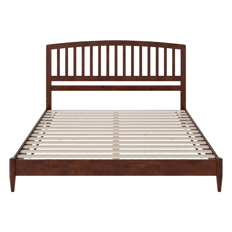 Quincy King Wood Low Profile Platform Bed in Walnut