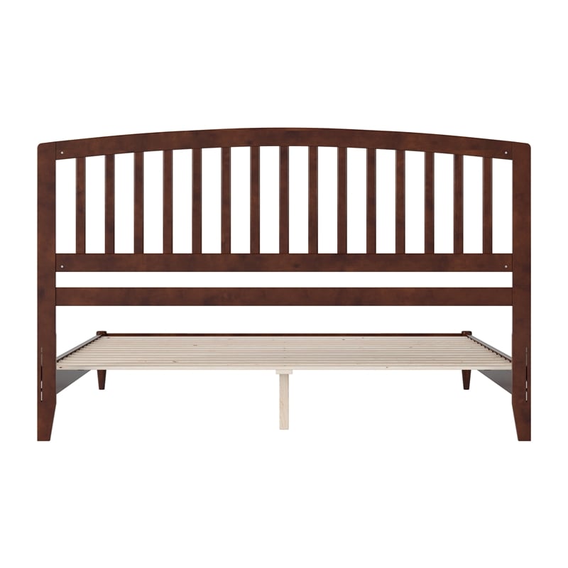 Quincy King Wood Low Profile Platform Bed in Walnut