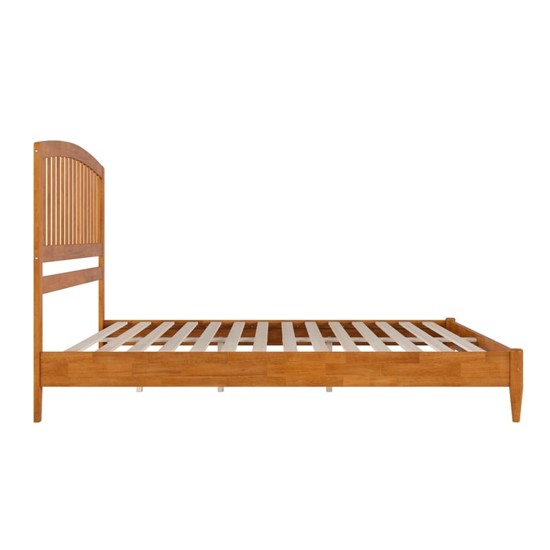 Quincy King Wood Low Profile Platform Bed in Light Toffee