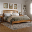 Quincy King Wood Low Profile Platform Bed in Light Toffee