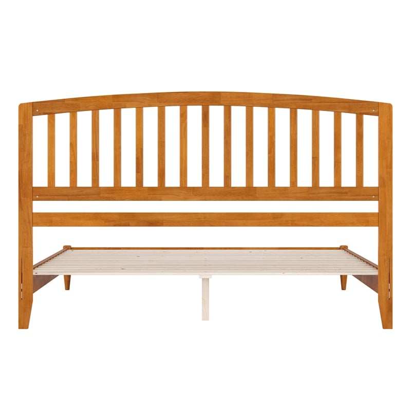 Quincy King Wood Low Profile Platform Bed in Light Toffee