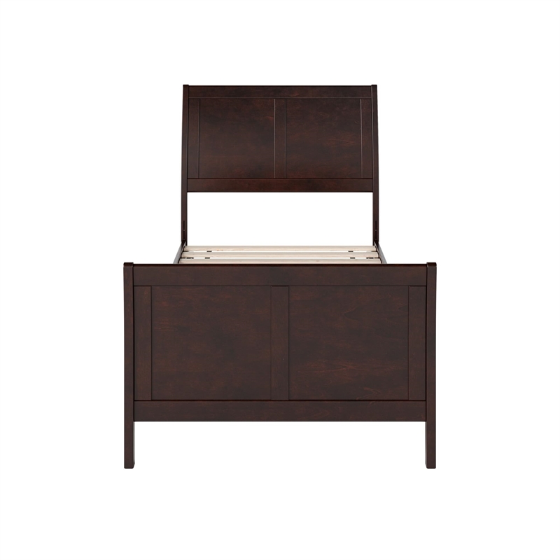 Valencia Twin XL Wood Low Profile Platform Bed w/ Matching Footboard in Espresso