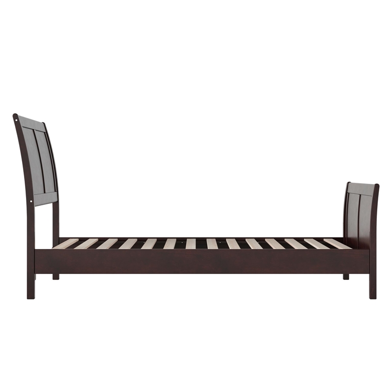 Valencia Twin XL Wood Low Profile Platform Bed w/ Matching Footboard in Espresso