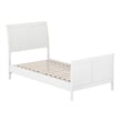 Valencia Twin Wood Low Profile Sleigh Platform Bed w/Matching Footboard in White
