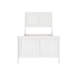 Valencia Twin Wood Low Profile Sleigh Platform Bed w/Matching Footboard in White