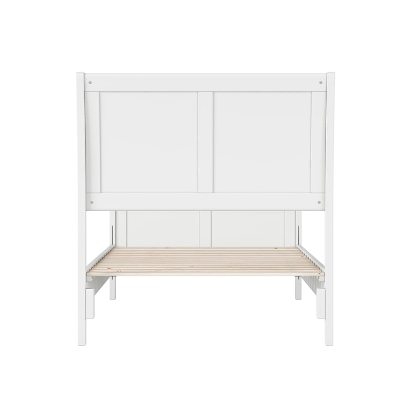 Valencia Twin Wood Low Profile Sleigh Platform Bed w/Matching Footboard in White