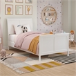 Valencia Twin Wood Low Profile Sleigh Platform Bed w/Matching Footboard in White