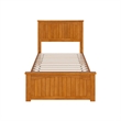 Naples Twin Low Profile Platform Bed with Matching Footboard in Light Toffee