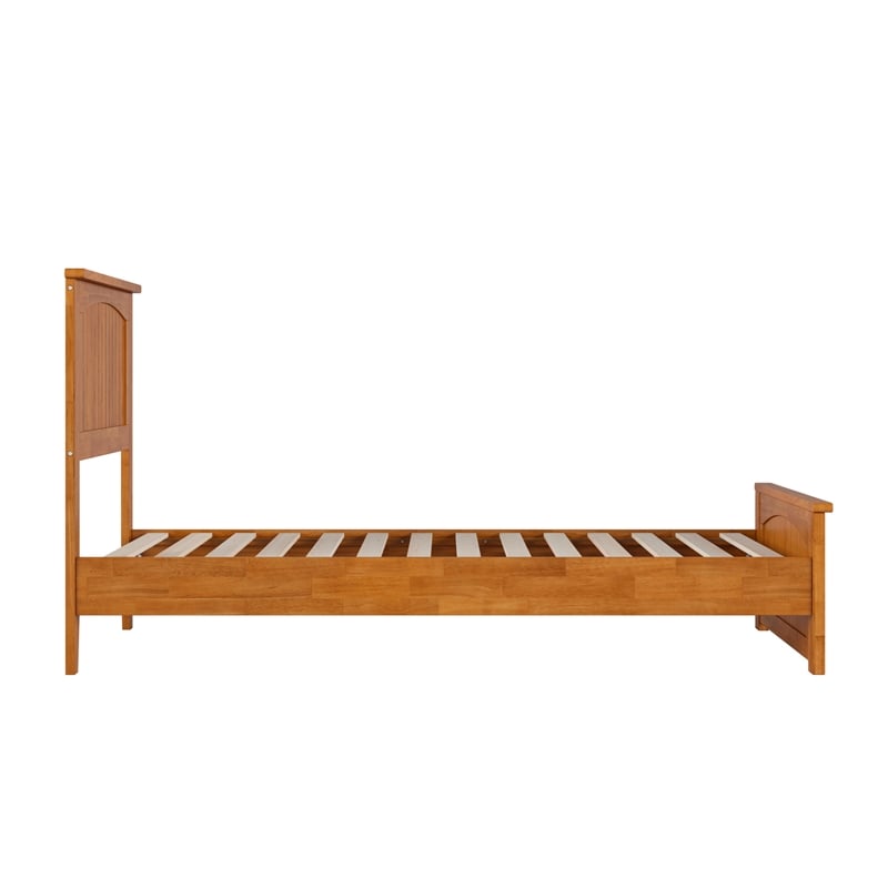 Naples Twin Low Profile Platform Bed with Matching Footboard in Light Toffee