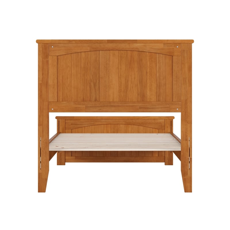 Naples Twin Low Profile Platform Bed with Matching Footboard in Light Toffee