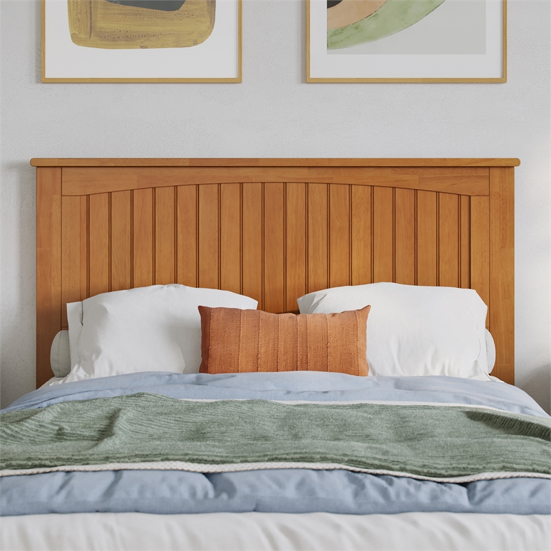 Naples Full Low Profile Platform Bed with Matching Footboard in Light Toffee