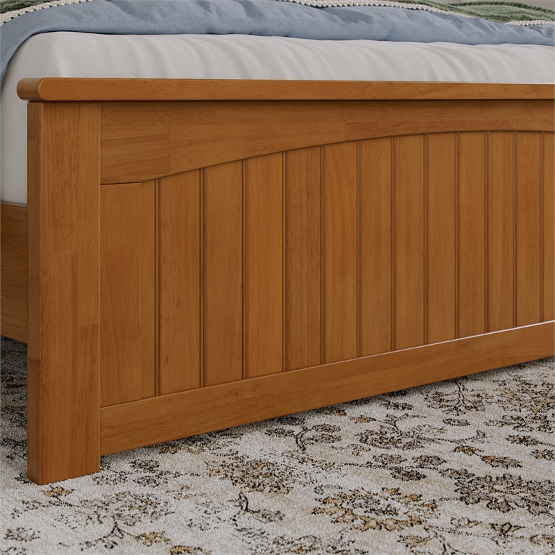 Naples Full Low Profile Platform Bed with Matching Footboard in Light Toffee