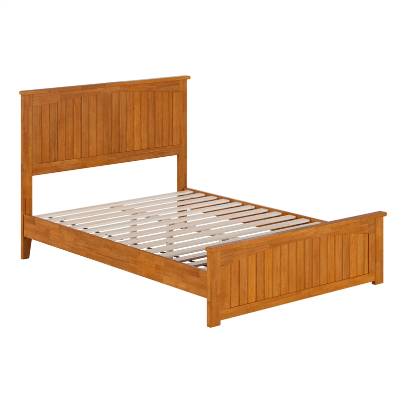 Naples Full Low Profile Platform Bed with Matching Footboard in Light Toffee