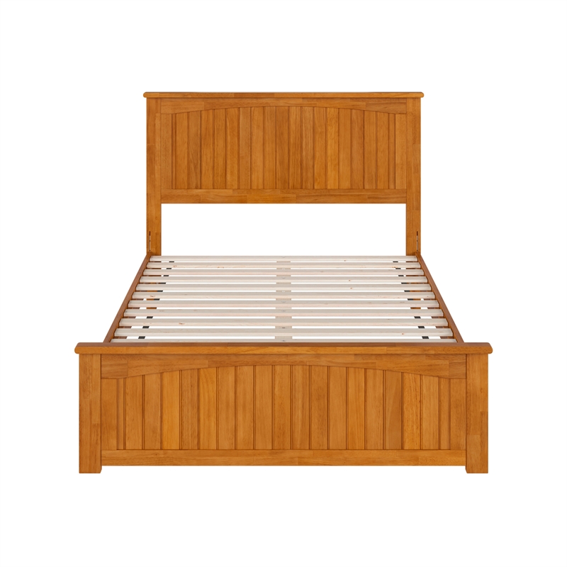 Naples Full Low Profile Platform Bed with Matching Footboard in Light Toffee