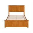 Naples Full Low Profile Platform Bed with Matching Footboard in Light Toffee