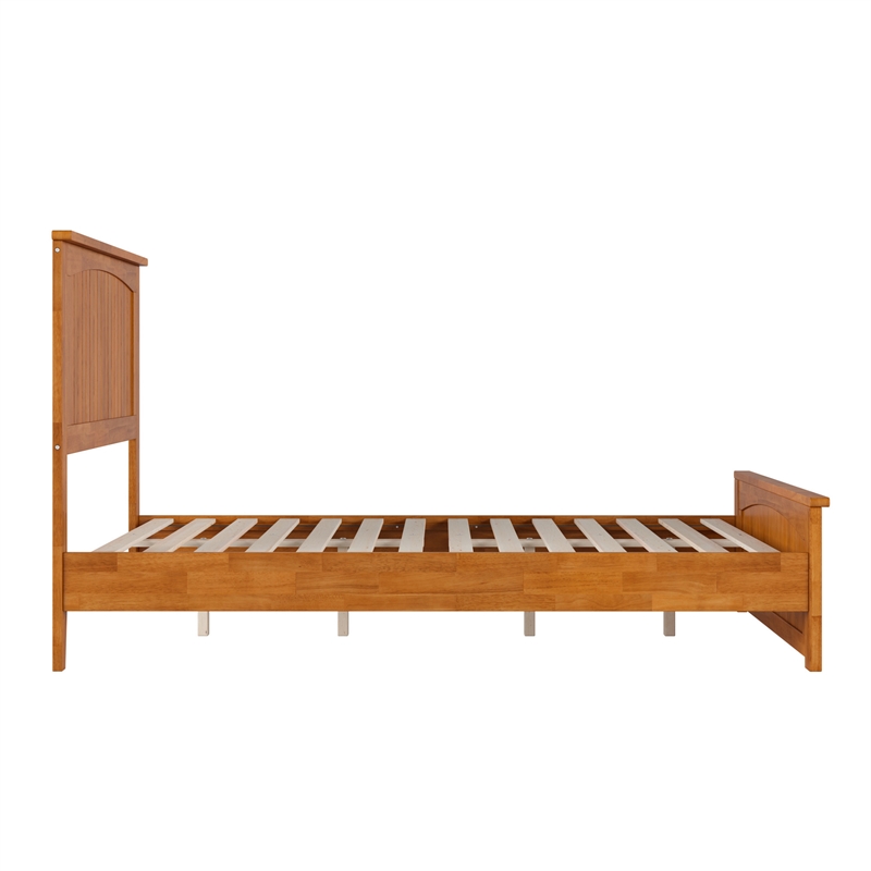 Naples Full Low Profile Platform Bed with Matching Footboard in Light Toffee