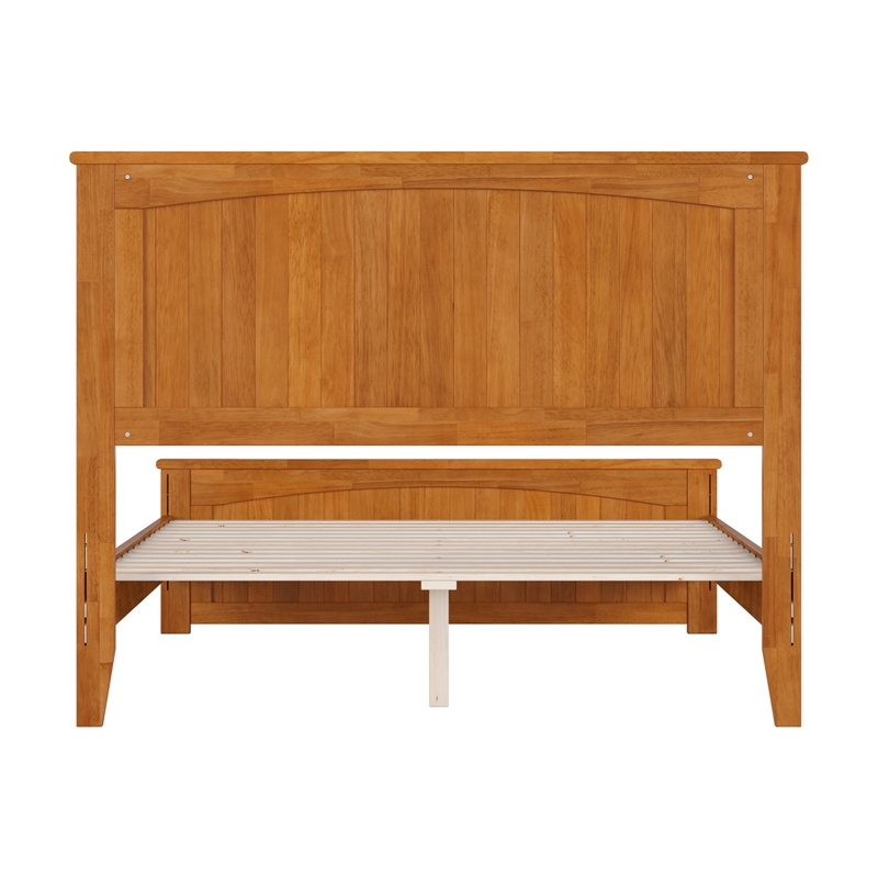 Naples Full Low Profile Platform Bed with Matching Footboard in Light Toffee