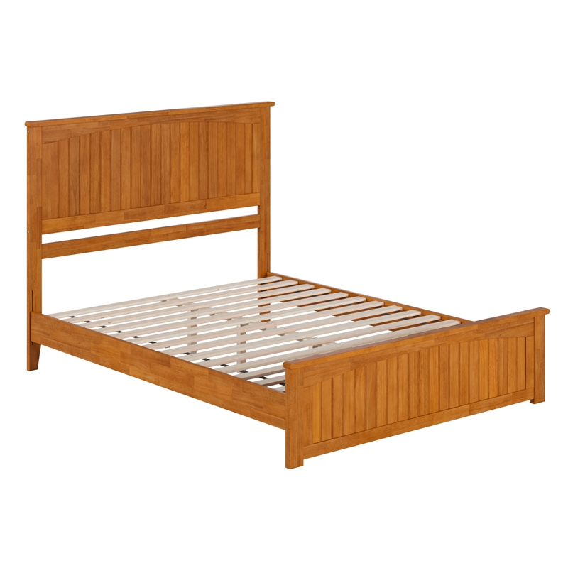 Naples Queen Low Profile Platform Bed with Matching Footboard in Light Toffee