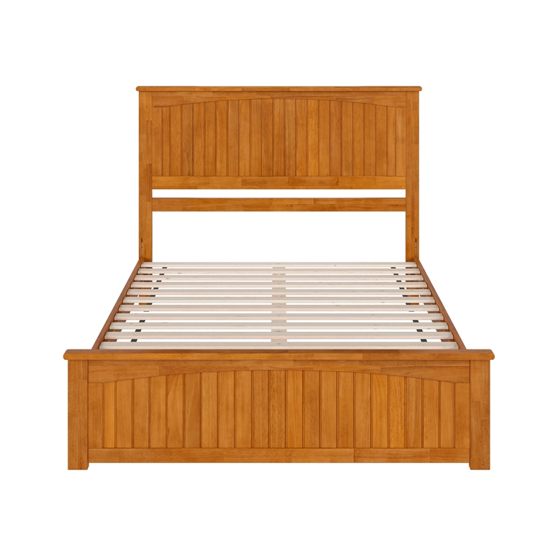 Naples Queen Low Profile Platform Bed with Matching Footboard in Light Toffee