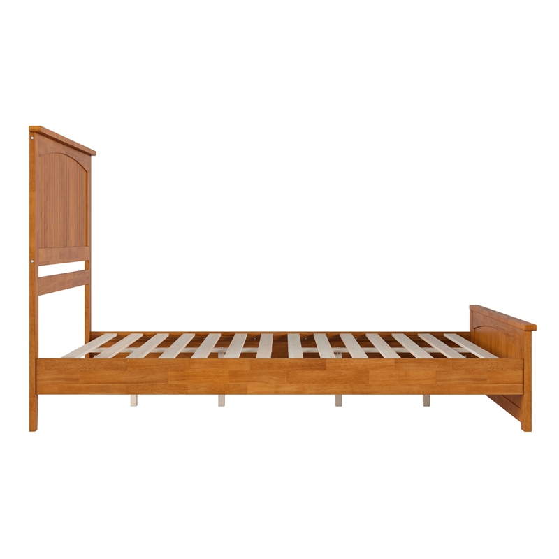 Naples Queen Low Profile Platform Bed with Matching Footboard in Light Toffee