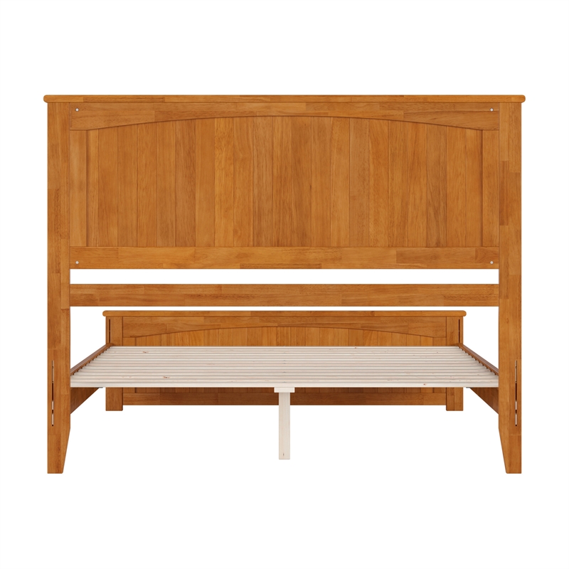 Naples Queen Low Profile Platform Bed with Matching Footboard in Light Toffee