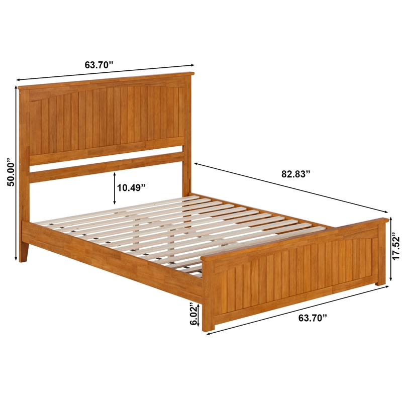 Naples Queen Low Profile Platform Bed with Matching Footboard in Light Toffee