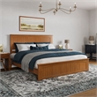 Naples King Low Profile Platform Bed with Matching Footboard in Light Toffee