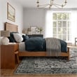 Naples King Low Profile Platform Bed with Matching Footboard in Light Toffee