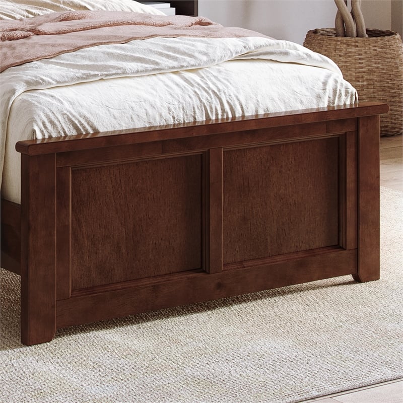 Charlotte Twin XL Low Profile Platform Bed with Matching Footboard in Walnut