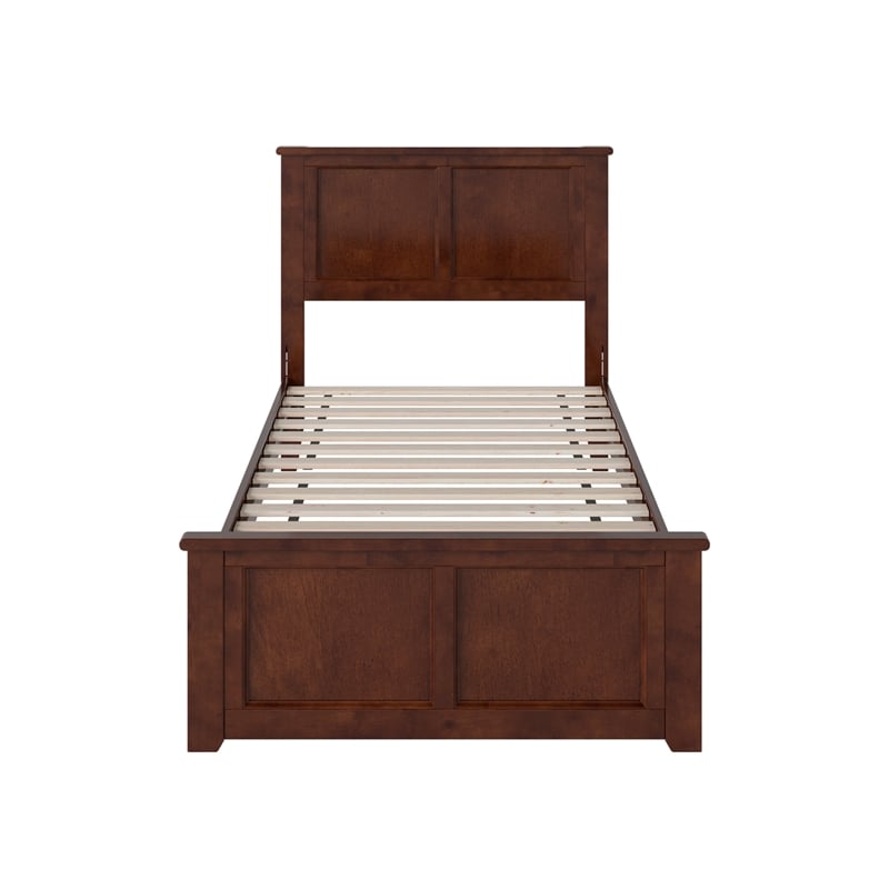 Charlotte Twin XL Low Profile Platform Bed with Matching Footboard in Walnut