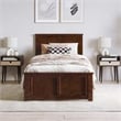 Charlotte Twin XL Low Profile Platform Bed with Matching Footboard in Walnut