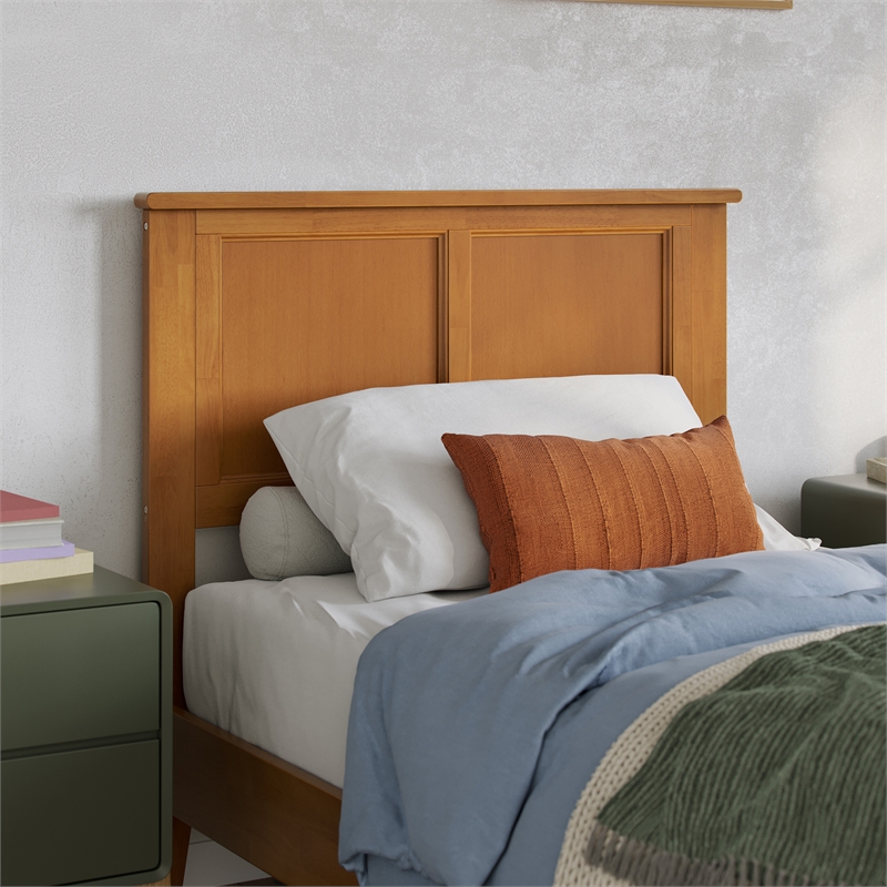 Charlotte Twin XL Low Profile Platform Bed w/Matching Footboard in Light Toffee