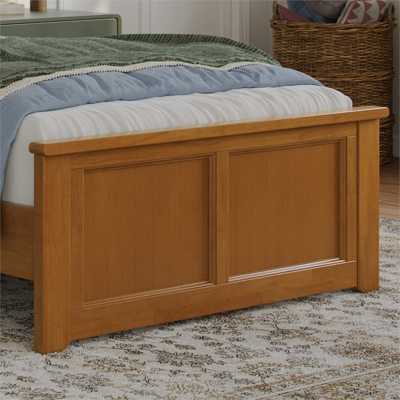 Charlotte Twin XL Low Profile Platform Bed w/Matching Footboard in Light Toffee